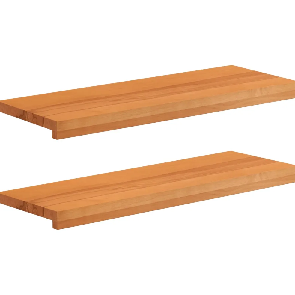 vidaXL Trapmatten 2 st Licht Bruin 80 x 25 x 2 cm Massief beukenhout