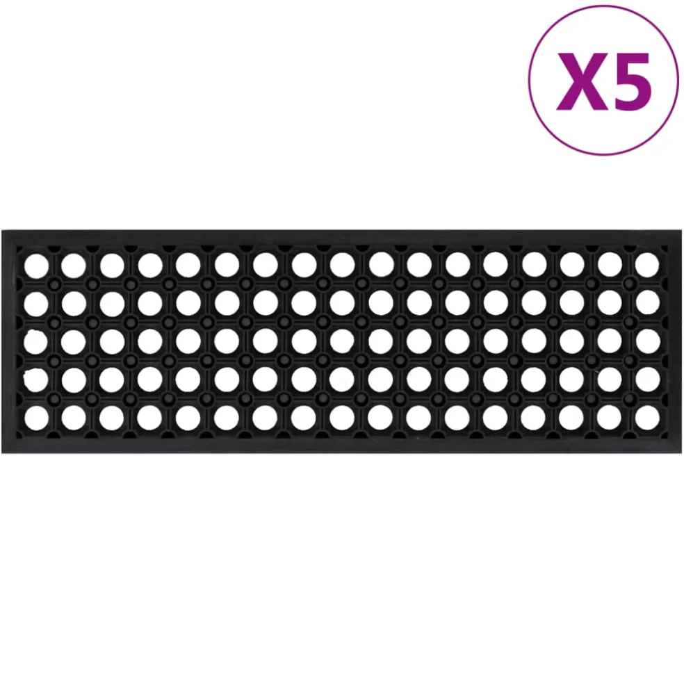 vidaXL Trapmatten 5 st 25x75 cm rubber