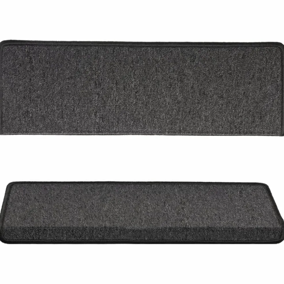 vidaXL Trapmatten 15 st 65x21x4 cm Antraciet Rechthoekige Rand