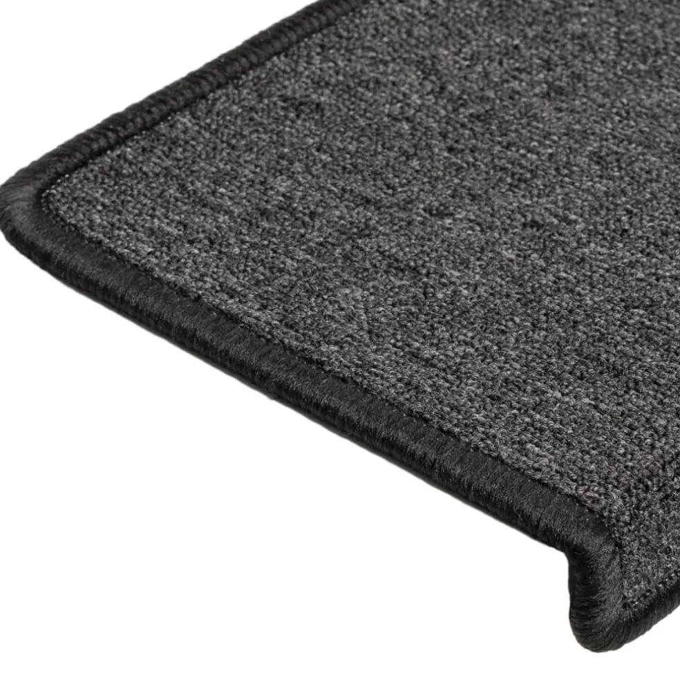 vidaXL Trapmatten 15 st 65x21x4 cm Antraciet Rechthoekige Rand