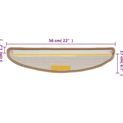 vidaXL Trapmatten 15 st 56x17x3 cm beige halfrond