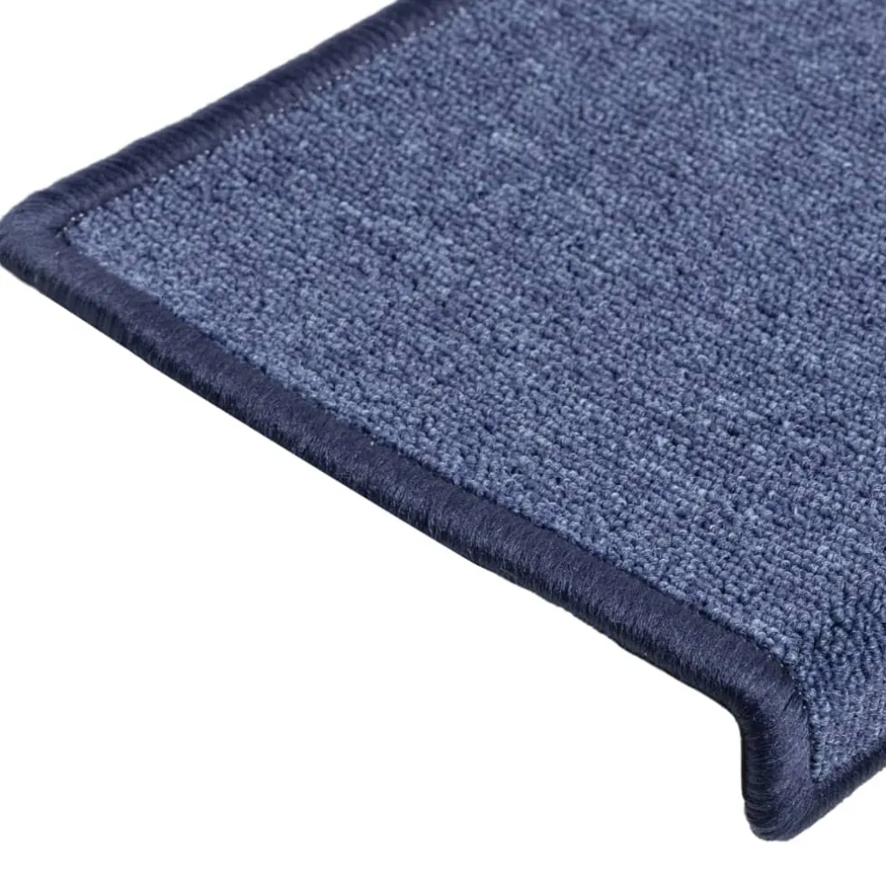 vidaXL Trapmatten 15 st 65x21x4 cm Blauw Rechthoekige Rand