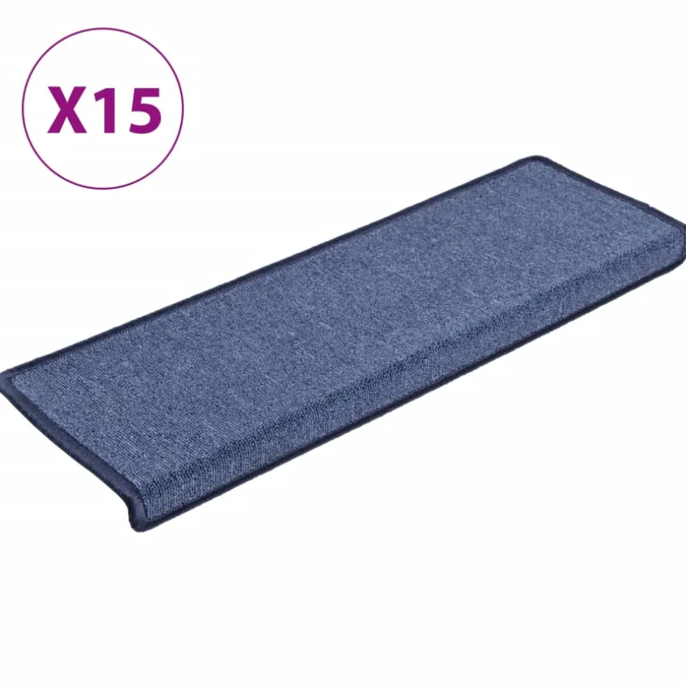 vidaXL Trapmatten 15 st 65x21x4 cm Blauw Rechthoekige Rand