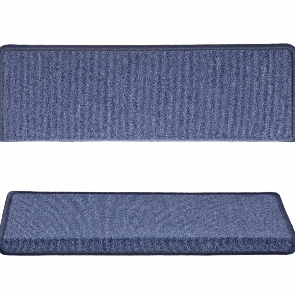 vidaXL Trapmatten 15 st 65x21x4 cm Blauw Rechthoekige Rand