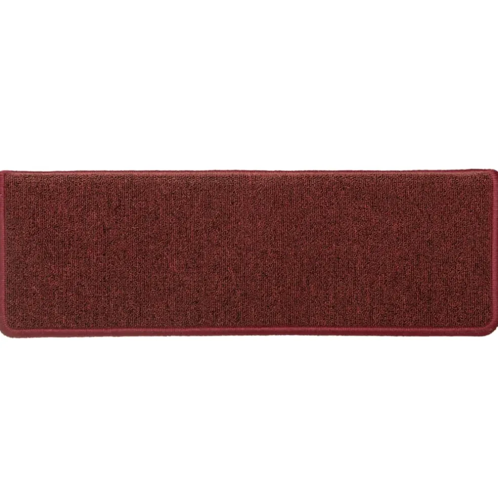vidaXL Trapmatten 15 st 65x21x4 cm Bordeaux Rechthoekige Rand