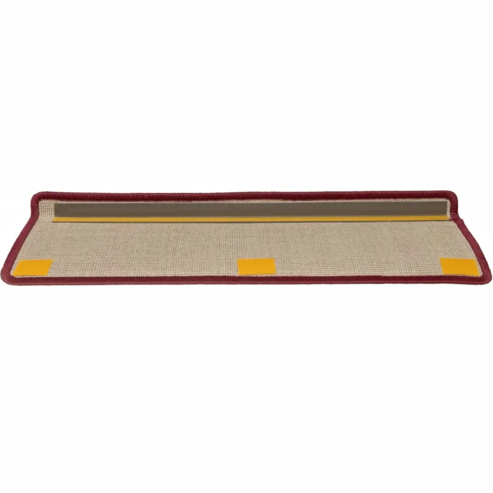 vidaXL Trapmatten 15 st 65x21x4 cm Bordeaux Rechthoekige Rand