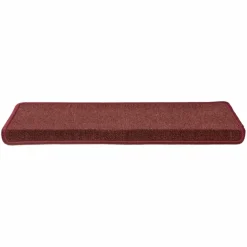 vidaXL Trapmatten 15 st 65x21x4 cm Bordeaux Rechthoekige Rand
