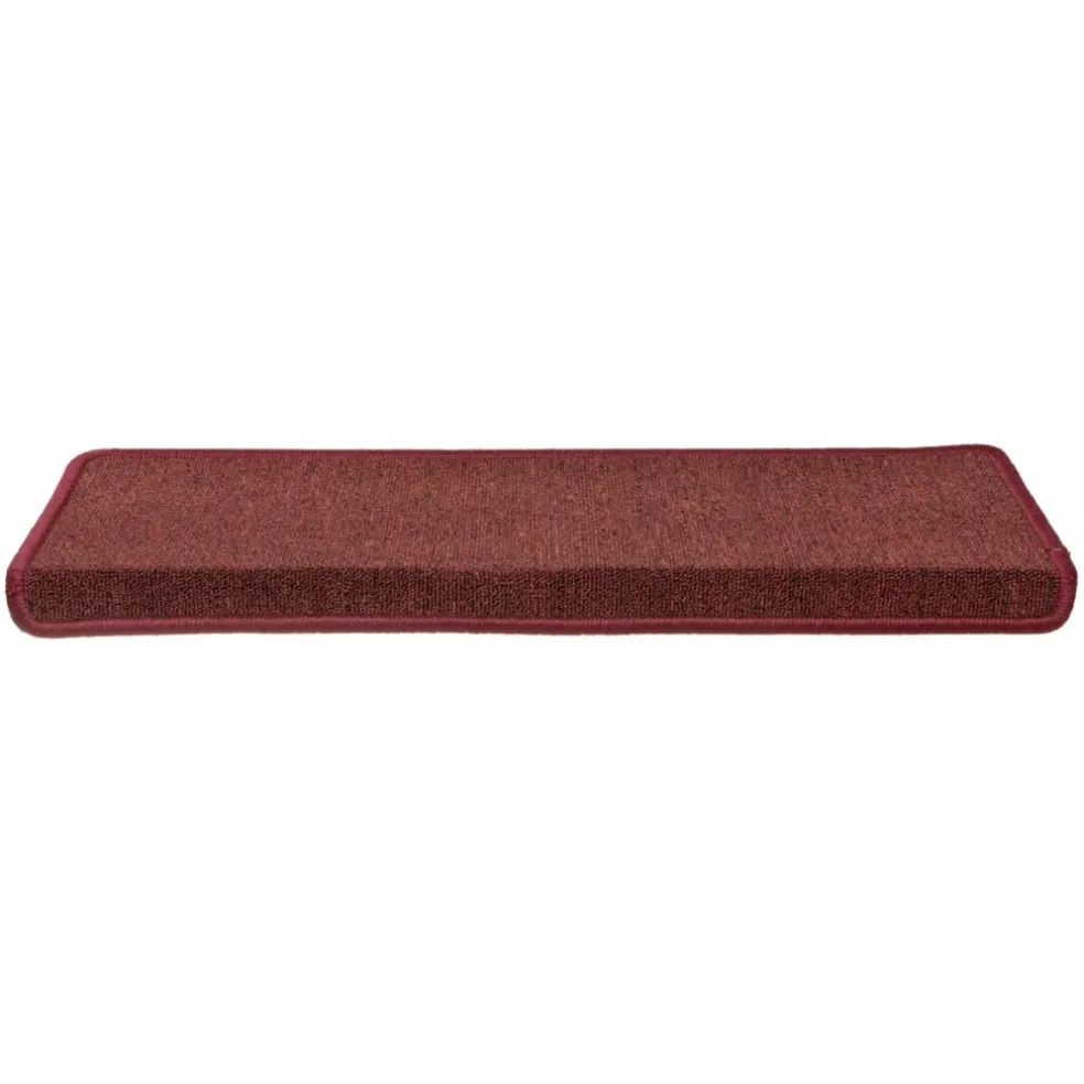 vidaXL Trapmatten 15 st 65x21x4 cm Bordeaux Rechthoekige Rand