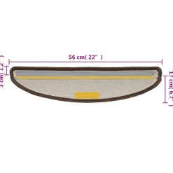 vidaXL Trapmatten 15 st 56x17x3 cm Bruin Halfrond