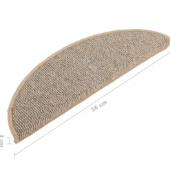 vidaXL Trapmatten 15 st 56x17x3 cm Bruin Halfrond