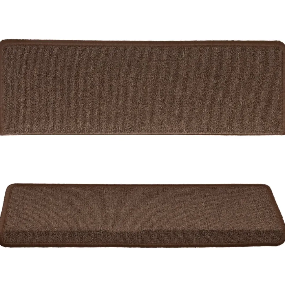 vidaXL Trapmatten 15 st 65x21x4 cm Bruin Rechthoekige Rand