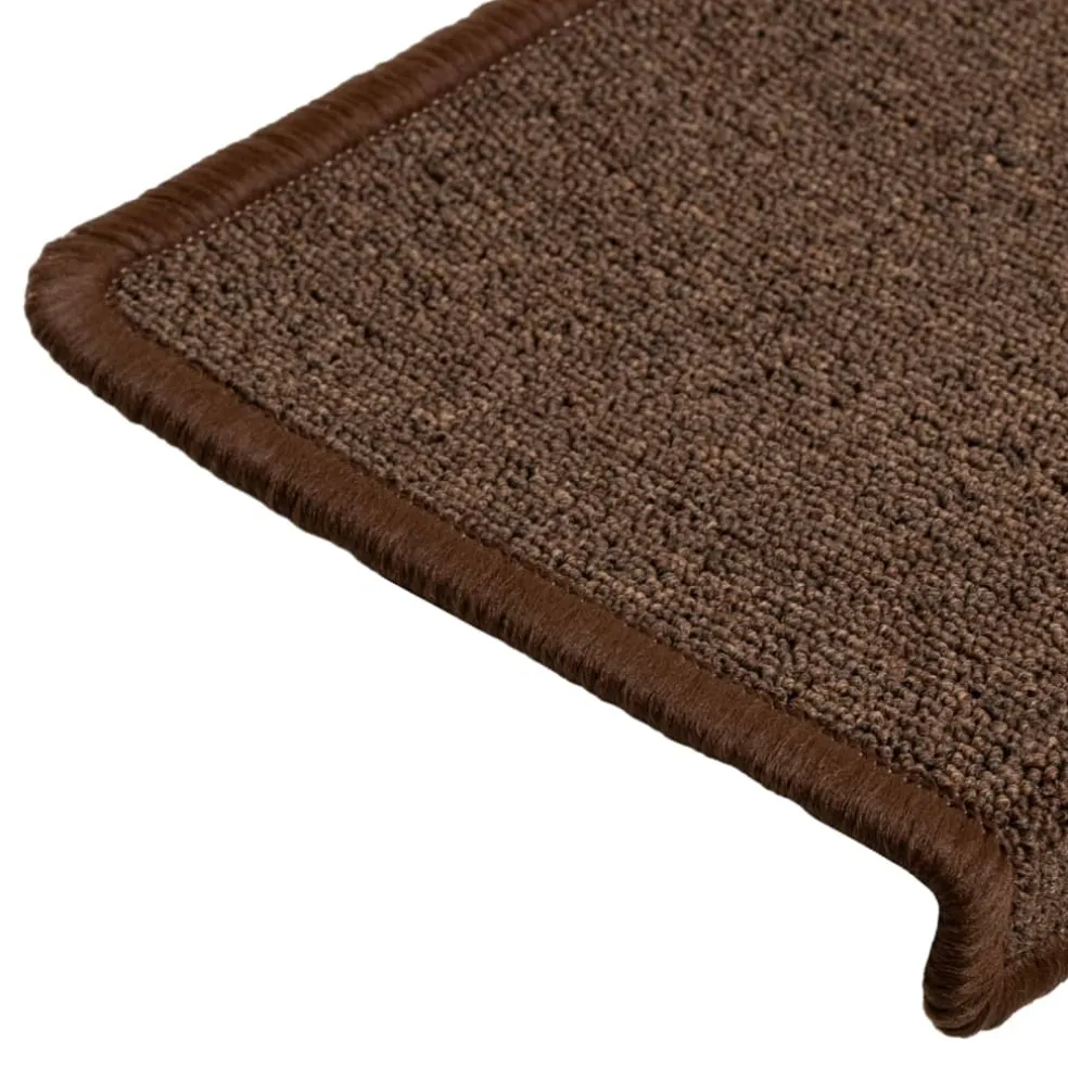vidaXL Trapmatten 15 st 65x21x4 cm Bruin Rechthoekige Rand