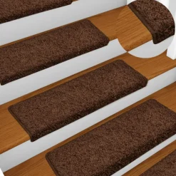 vidaXL Trapmatten 15 st 65x21x4 cm Bruin Rechthoekige Rand