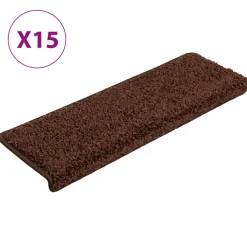 vidaXL Trapmatten 15 st 65x21x4 cm Bruin Rechthoekige Rand