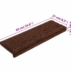 vidaXL Trapmatten 15 st 65x21x4 cm Bruin Rechthoekige Rand