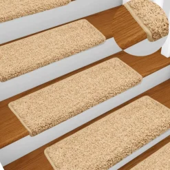 vidaXL Trapmatten 15 st 65x21x4 cm crème met rechthoekige rand