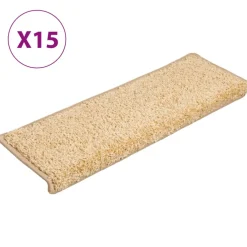 vidaXL Trapmatten 15 st 65x21x4 cm crème met rechthoekige rand