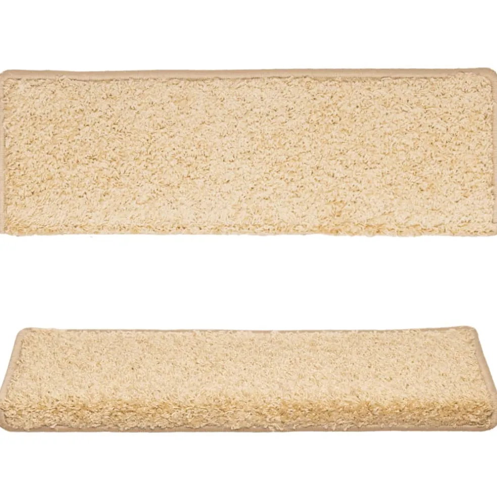 vidaXL Trapmatten 15 st 65x21x4 cm crème met rechthoekige rand