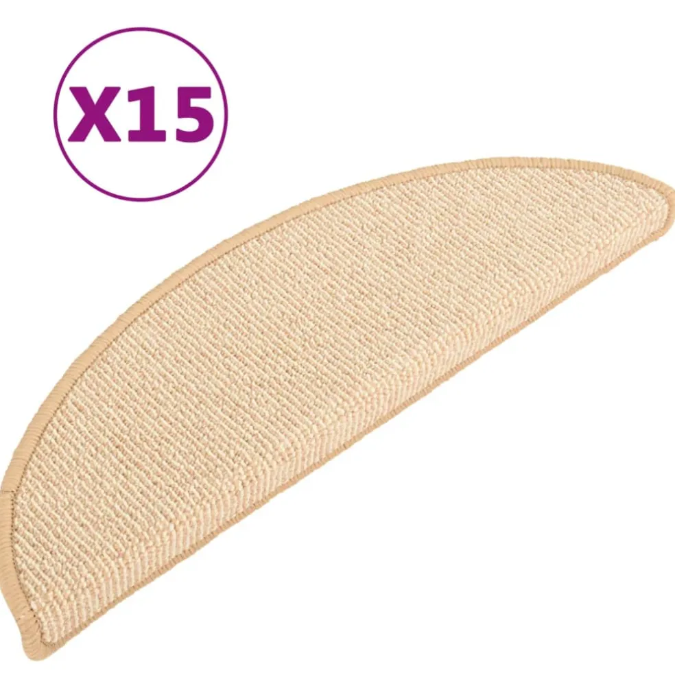 vidaXL Trapmatten 15 st 56x17x3 cm Crème Halfrond