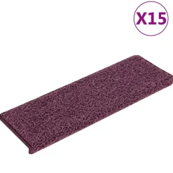 vidaXL Trapmatten 15 st 65x21x4 cm Donkerpaars Rechthoekige Rand
