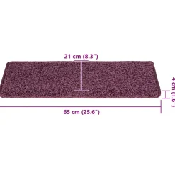 vidaXL Trapmatten 15 st 65x21x4 cm Donkerpaars Rechthoekige Rand