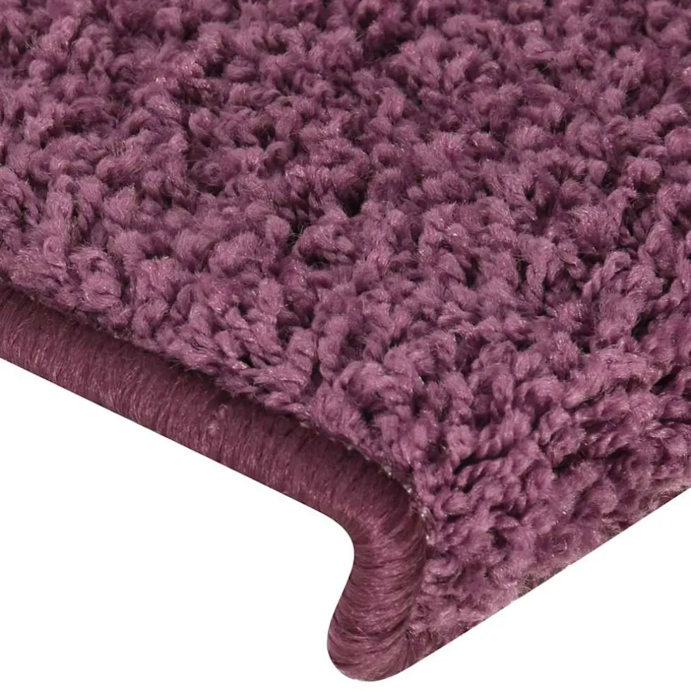vidaXL Trapmatten 15 st 65x21x4 cm Donkerpaars Rechthoekige Rand