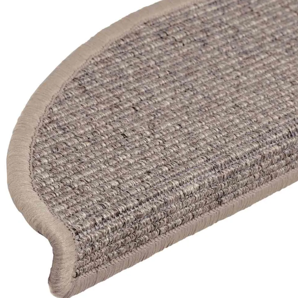 vidaXL Trapmatten 15 st 56x17x3 cm Donkerbeige Halfrond