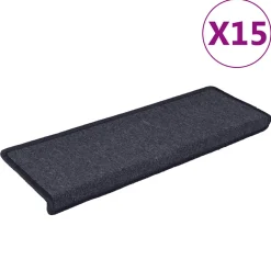 vidaXL Trapmatten 15 st 65x21x4 cm donkergrijs en blauw