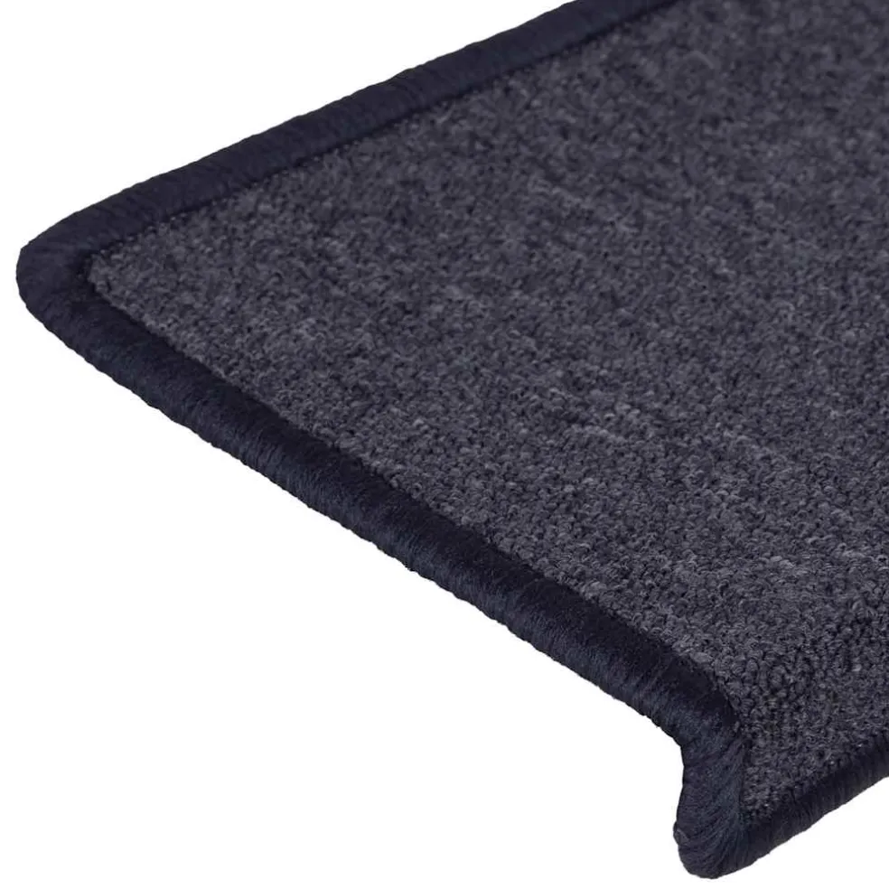 vidaXL Trapmatten 15 st 65x21x4 cm donkergrijs en blauw