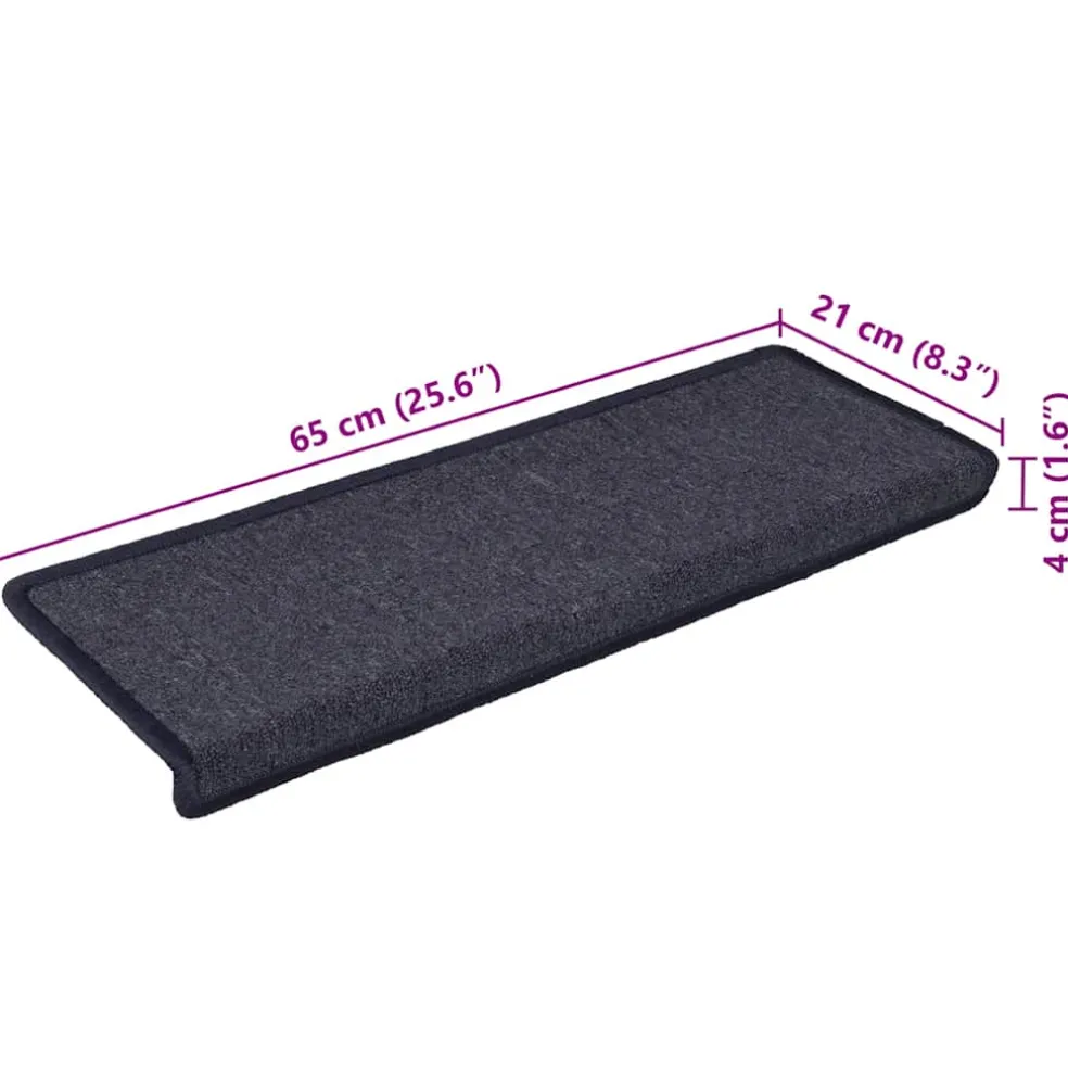 vidaXL Trapmatten 15 st 65x21x4 cm donkergrijs en blauw