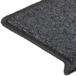 vidaXL Trapmatten 15 st 65x21x4 cm Donkergrijs Rechthoekige Rand