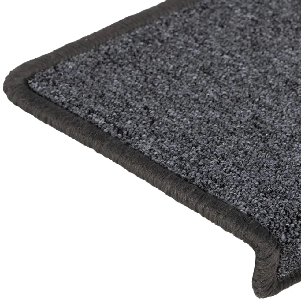 vidaXL Trapmatten 15 st 65x21x4 cm Donkergrijs Rechthoekige Rand