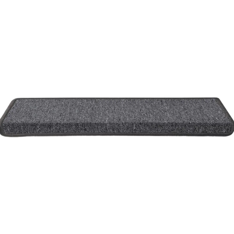 vidaXL Trapmatten 15 st 65x21x4 cm Donkergrijs Rechthoekige Rand