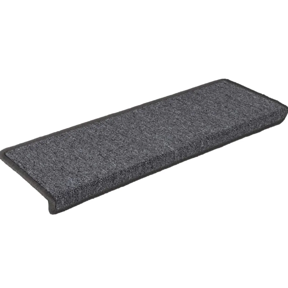 vidaXL Trapmatten 15 st 65x21x4 cm Donkergrijs Rechthoekige Rand