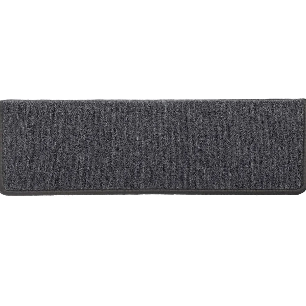 vidaXL Trapmatten 15 st 65x21x4 cm Donkergrijs Rechthoekige Rand
