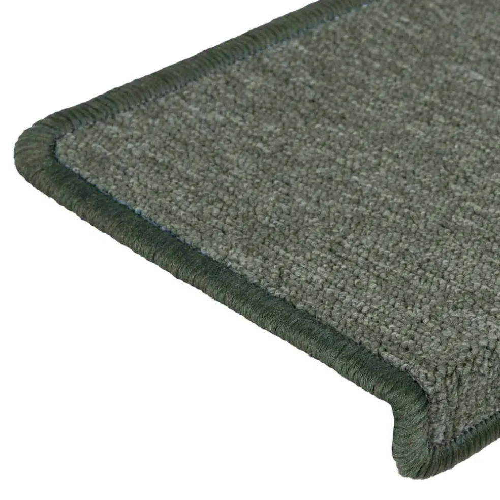 vidaXL Trapmatten 15 st 65x21x4 cm Donkergroen Rechthoekige Rand