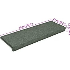 vidaXL Trapmatten 15 st 65x21x4 cm Donkergroen Rechthoekige Rand