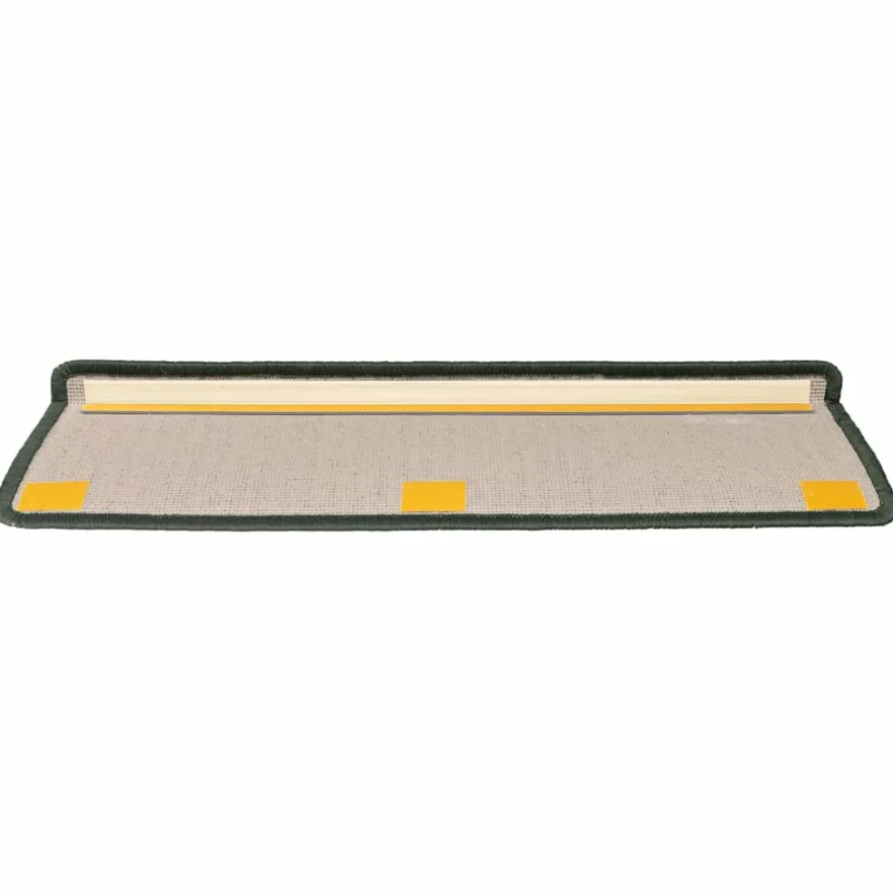 vidaXL Trapmatten 15 st 65x21x4 cm Donkergroen Rechthoekige Rand