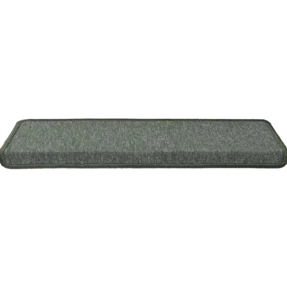 vidaXL Trapmatten 15 st 65x21x4 cm Donkergroen Rechthoekige Rand