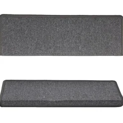 vidaXL Trapmatten 15 st 65x21x4 cm Donkergrijs Rechthoekige Rand