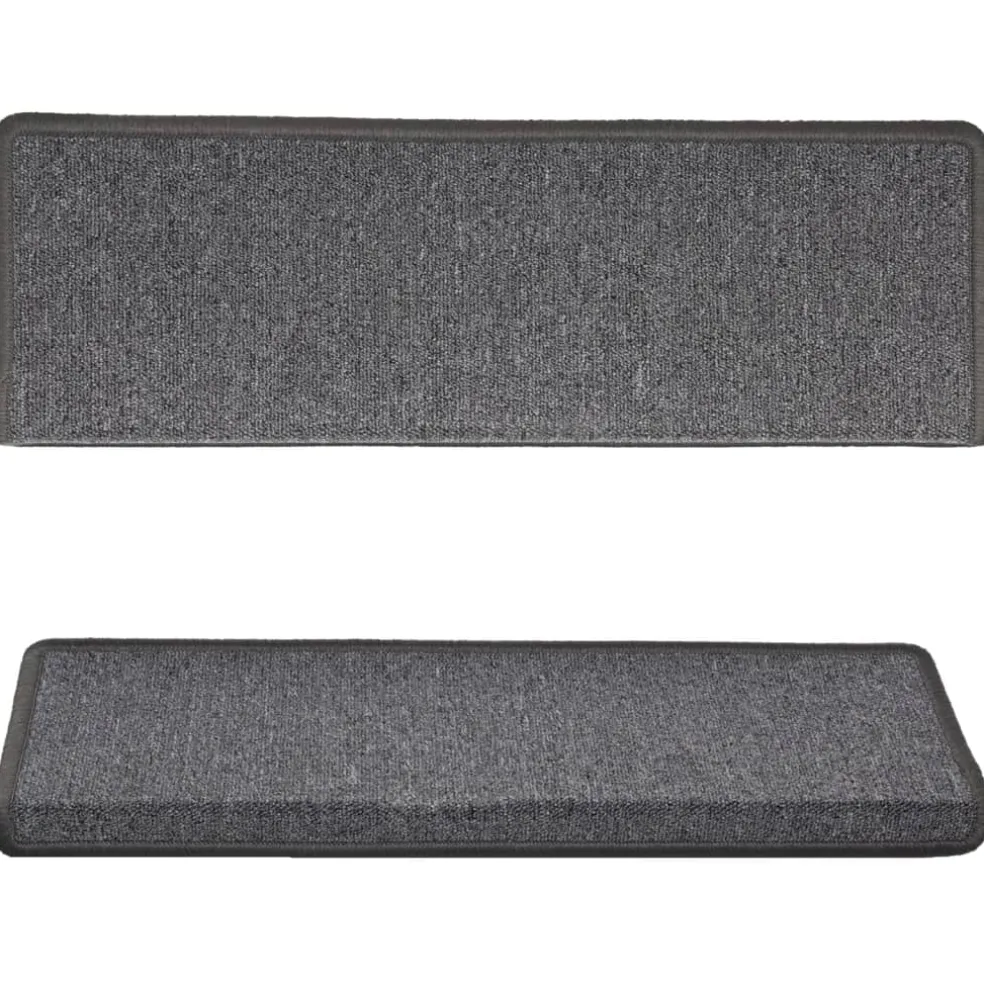 vidaXL Trapmatten 15 st 65x21x4 cm Donkergrijs Rechthoekige Rand