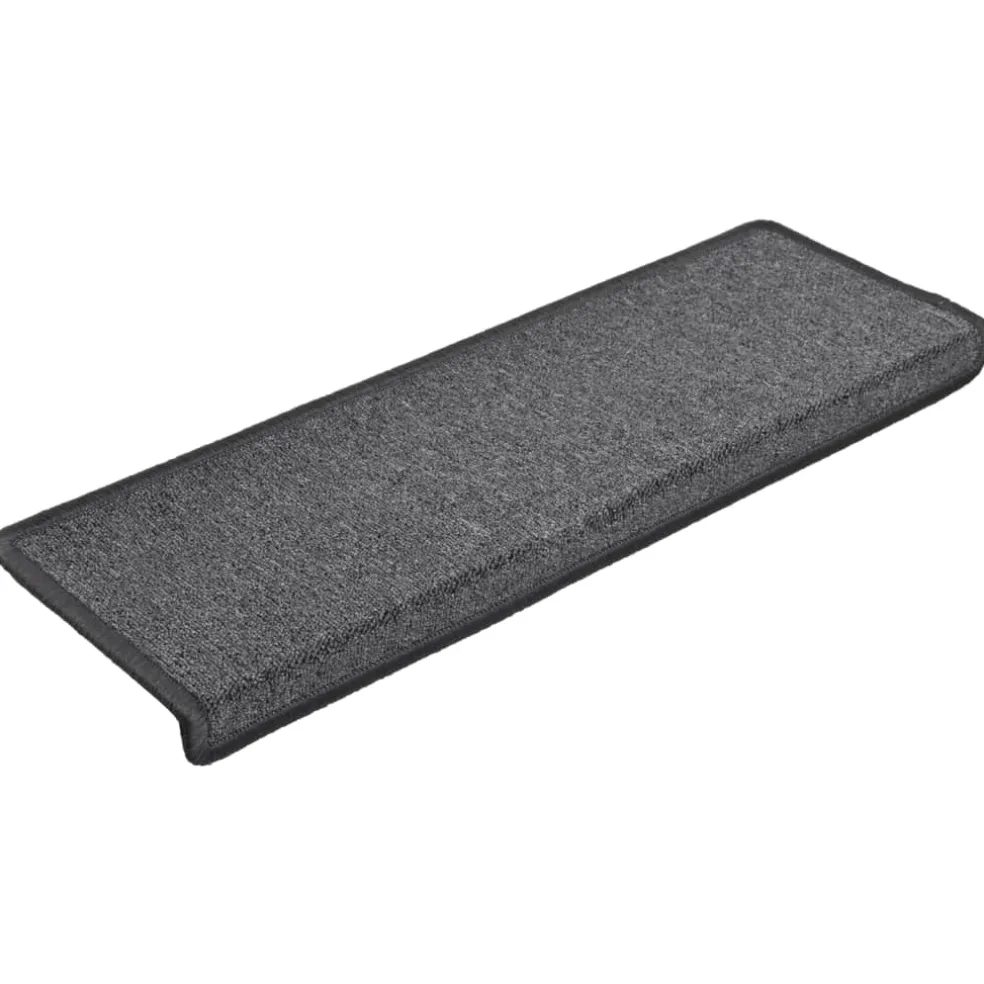 vidaXL Trapmatten 15 st 65x21x4 cm Donkergrijs Rechthoekige Rand