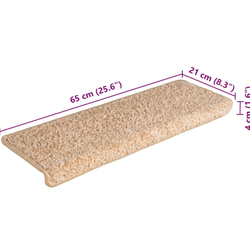 vidaXL Trapmatten 15 st 65x21x4 cm Goud Rechthoekige Rand