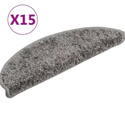 vidaXL Trapmatten 15 st 56x17x3 cm Grijs Halfrond