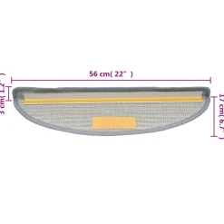 vidaXL Trapmatten 15 st 56x17x3 cm Grijs Halfrond