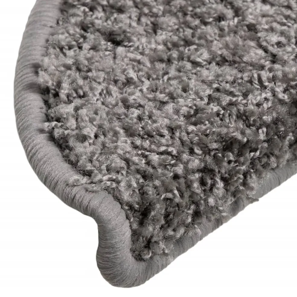 vidaXL Trapmatten 15 st 56x17x3 cm Grijs Halfrond