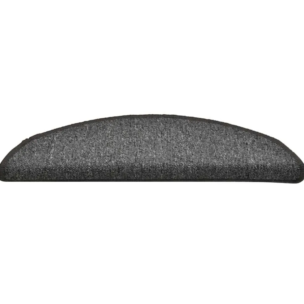 vidaXL Trapmatten 15 st 56x17x3 cm grijs en zwart halfrond