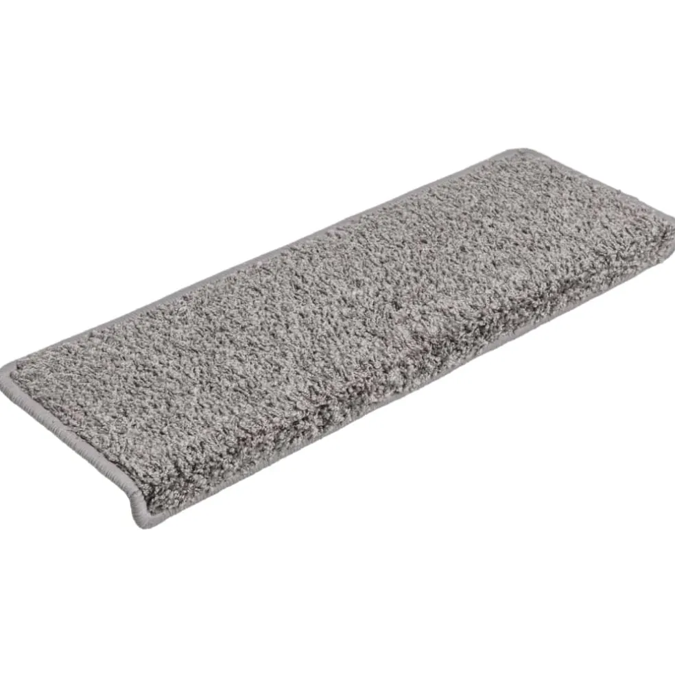 vidaXL Trapmatten 15 st 65x21x4 cm Grijs Rechthoekige Rand