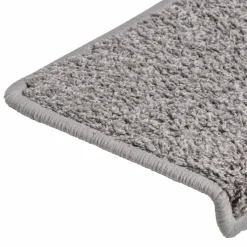 vidaXL Trapmatten 15 st 65x21x4 cm Grijs Rechthoekige Rand