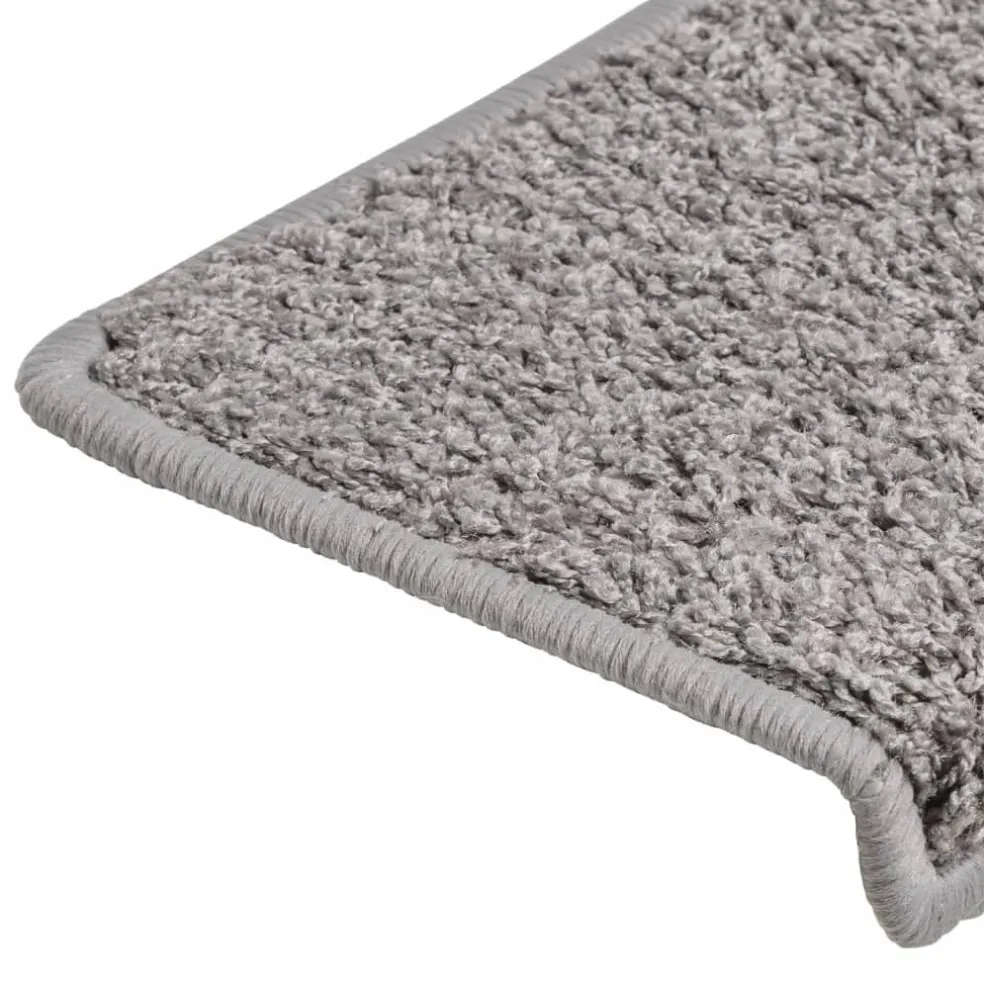vidaXL Trapmatten 15 st 65x21x4 cm Grijs Rechthoekige Rand